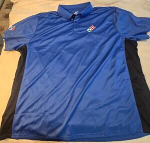 Dominos Gear Polo Men's Shirt Adult 4X Blue Dominos Pizza Employee Uniform